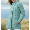 Superbe Cardigan Irlandais, Silhouette Flatteuse, Couleur Sirène