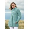 Superbe Cardigan Irlandais, 100% Laine Mérinos, Couleur Sirène