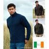 Pullover Irlandais Homme, Col montant zippé, Laine Donegal chinée