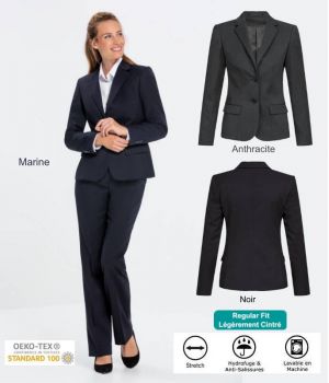 Veste Blazer femme, 2 boutons, Confort Confort Laine, Polyester et Stretch