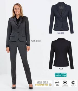 Veste Blazer Femme, 2 Boutons, Slim Fit, Stretch, Entretien Facile