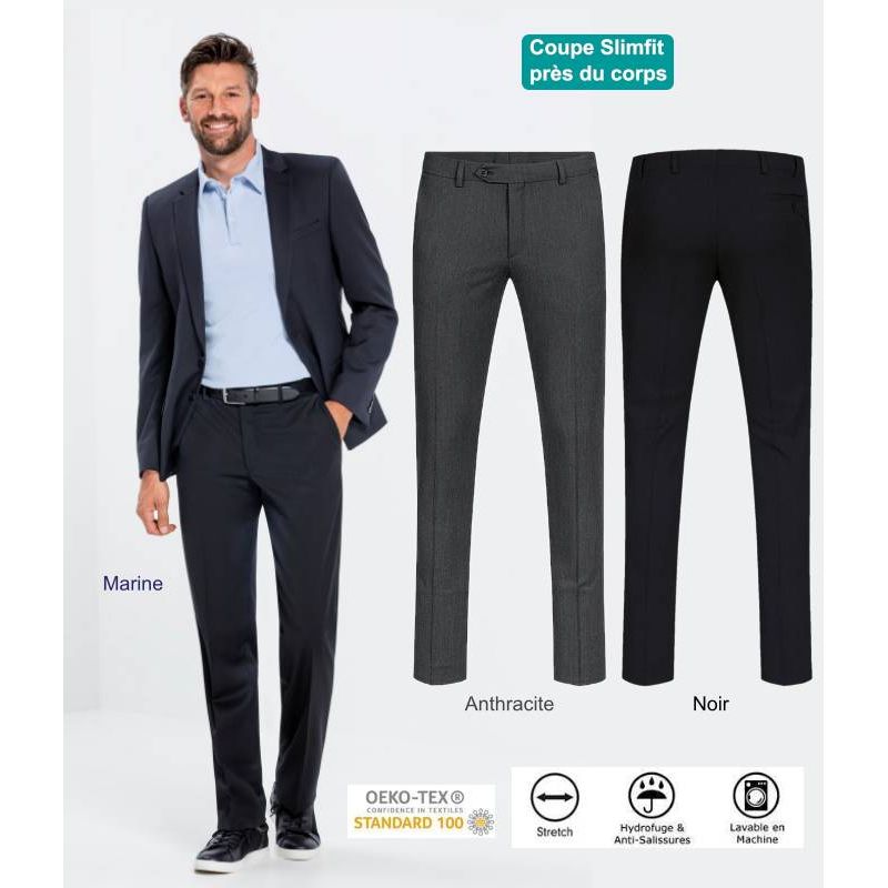 Pantalon Homme, Coupe SlimFit, Beau Design, Confortable et Habillé