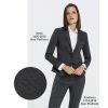 Veste Blazer Femme, Noir PinPoint Portée avec Pantalon coordonné