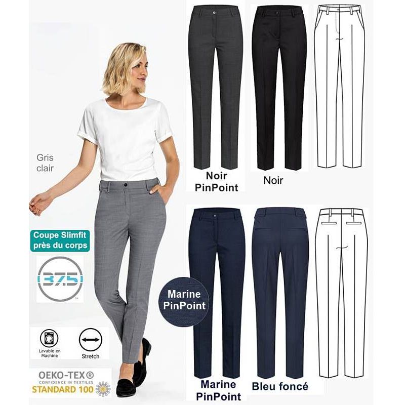 Pantalon Femme, Taille haute, Coupe cigarette, Confort et Performance