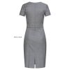 Robe Fourreau, Coupe Regular fit, Gris clair, Dos