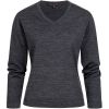 Pull Femme, Col en V, anti bouloche, Entretien facile, Anthracite