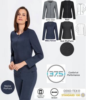 Veste Blazer Femme, Fermeture à Glissière, Confort et Design, Regular Fit