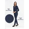 Veste Blazer Femme, Marine PinPoint Portée avec Pantalon assorti