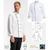 Veste de Cuisine Blanche avec Passepoil noir