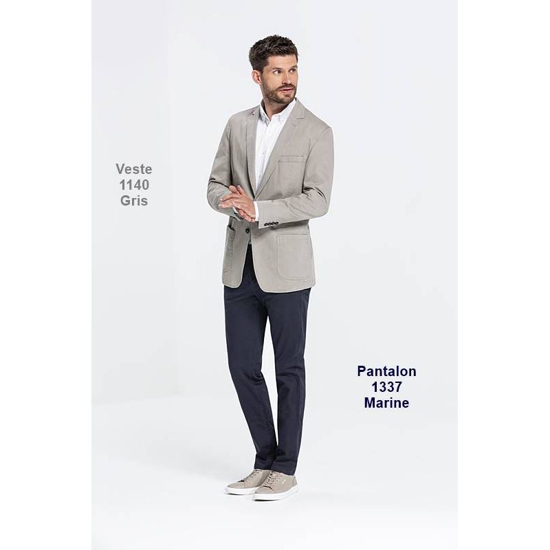 Pantalon Chino Homme, Coupe Regular Fit Légèrement cintrée, Coton