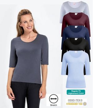 T-shirt Femme, Manches Courtes, Confort Coton de Qualité et Stretch