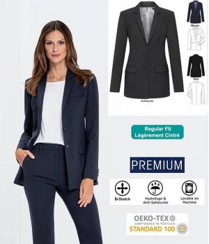 Veste Femme Premium Longue, Elégante et Chic, Bi-Stretch, Regular Fit