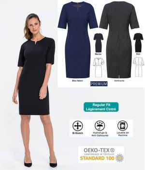 Robe Femme Premium, Elegante et Chic, Bi-Stretch, Coupe Regular