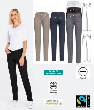 Pantalon Femme Casual, 5 poches, Chic et décontracté, Stretch