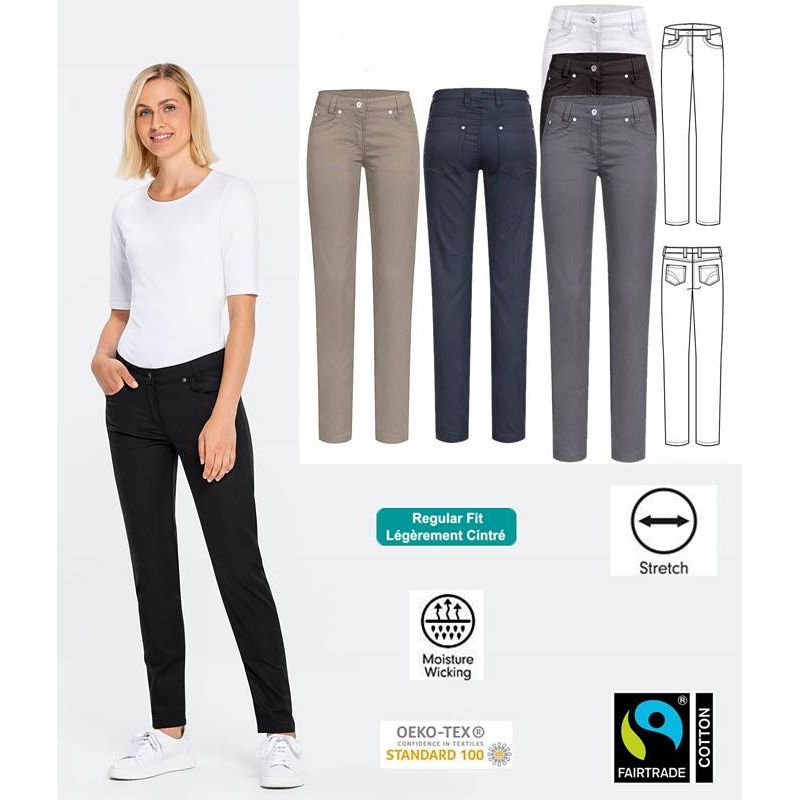 Pantalon Femme Casual, 5 poches, Chic et décontracté, Stretch