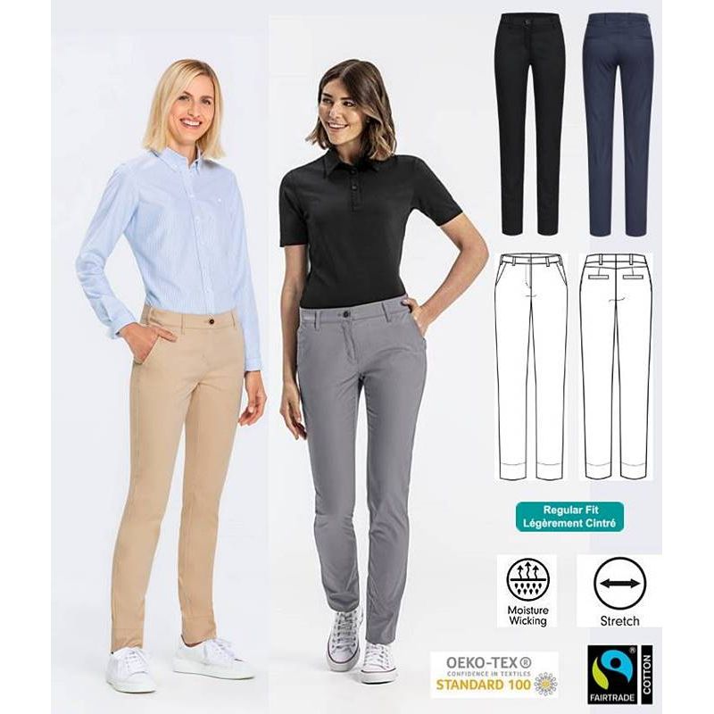 Pantalon chino femme marine