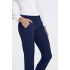 Pantalon Femme Premium, Taille Basse, Coupe Cigarette Slim, Bleu Italien