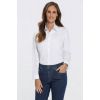 Chemisier Manches Longues Blanc, Coupe Comfort Fit, Coton et Stretch