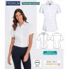 Chemisier Manches Courtes Blanc, Coupe Regular Fit, Coton et Stretch