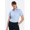 Chemisier Pilote Femme, Manches Courtes, Bleu