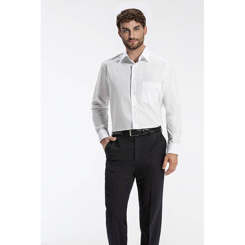 Chemise Homme Blanche, Manches Courtes, Comfort Fit, Coupe Confortable