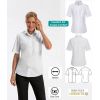 Chemisier Manches Courtes Blanc, Comfort Fit, Coupe Confortable