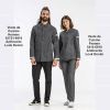 Veste de Cuisine Femme Présentée avec Veste Homme assortie, Anthracite Look Denim