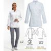 Schéma veste de cuisine femme manche longue coupe classique poche sur manche