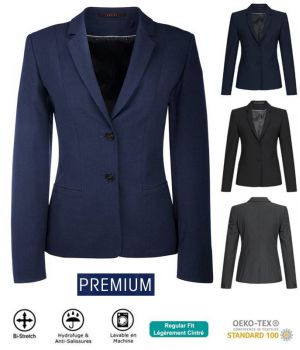 Blazer cintré bi-stretch Infroissable Antracite