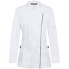 Veste de Cuisine Femme, Fermeture à Glissière Diagonale, Blanc