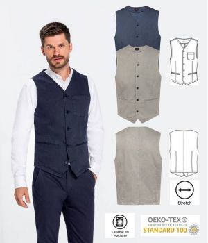 Gilet Homme Chino, Elegant et Confortable, Coton et Stretch