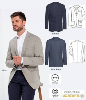 Veston Homme Casual, Elegant et Confortable, Coton et Stretch