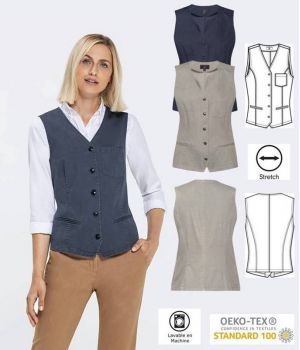 Gilet Casual Femme, Coton et Stretch, Chic et Décontracté