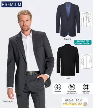 Veste Homme Premium, Coupe Confort, Elégante et Chic, Bi-Stretch