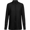 Chemisier Chiffon, Boutonnage sous Patte, Noir