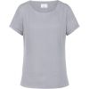 Chemisier Chiffon, Col Rond, Manches Courtes, Gris argent