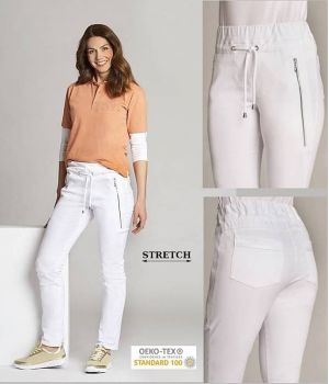 Pantalon Blanc Femme Tendance, Tissu Stretch et Doux