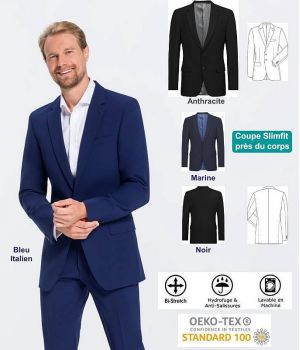 Veste Homme Premium, Elégante et Chic, Bi-Stretch, SlimFit