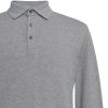 Polo Homme Manches Longues, Gris chiné, Patte de boutonnage 3 boutons