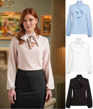 Chemisier Bow Blouse, Chic et Confort Stretch, Noeud Lavallière