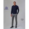 Pantalon Homme Gris, porté avec Polo Marine