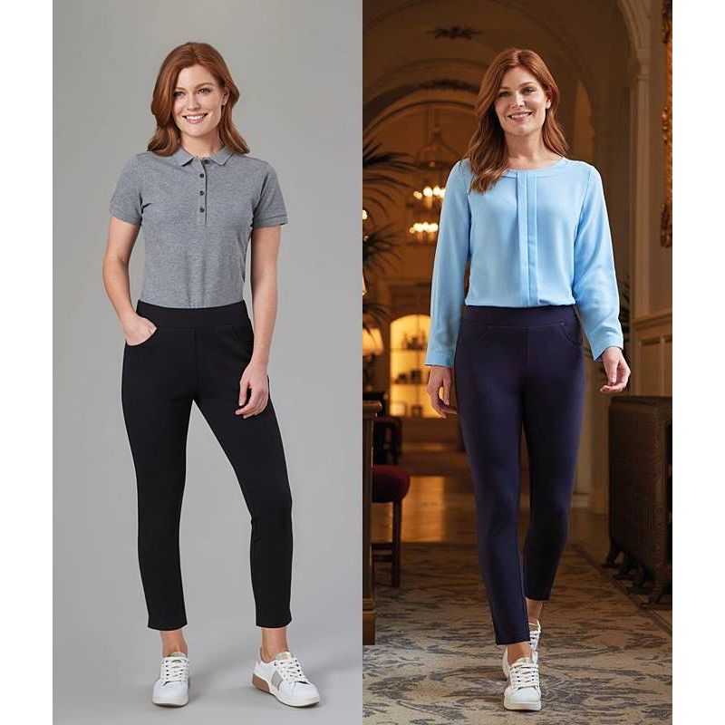 Pantalon Femme, Jersey et Stretch, Grand Confort, Chic et Décontracté