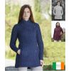 Superbe Manteau Croisé Irlandais Femme, 100% Laine Mérinos 