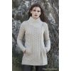 Superbe Manteau Croisé Irlandais Femme, Beige grisé chiné