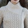 Superbe Manteau Irlandais Femme, Beige grisé chiné