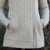 Manteau Irlandais Femme, 100% Laine Mérinos, Beige grisé chiné 