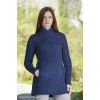 Superbe Manteau Croisé Irlandais Femme, Bleu nuit