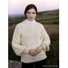 Pull Irlandais Femme Col Rond, Manches Ballon, Ecru