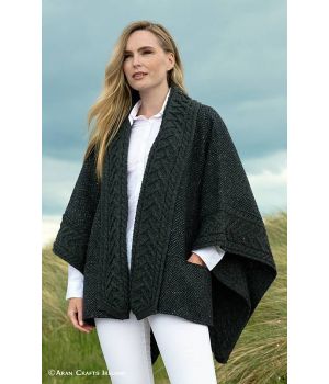 Superbe Cape en Tweed Donegal et Laine Mérinos pour Femme