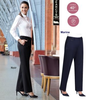 Pantalon Femme, Jambe droite, 2 poches latérales, 100% polyester